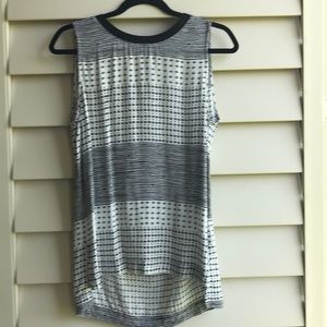 Madewell 1937 Sleeveless Black & White Blouse